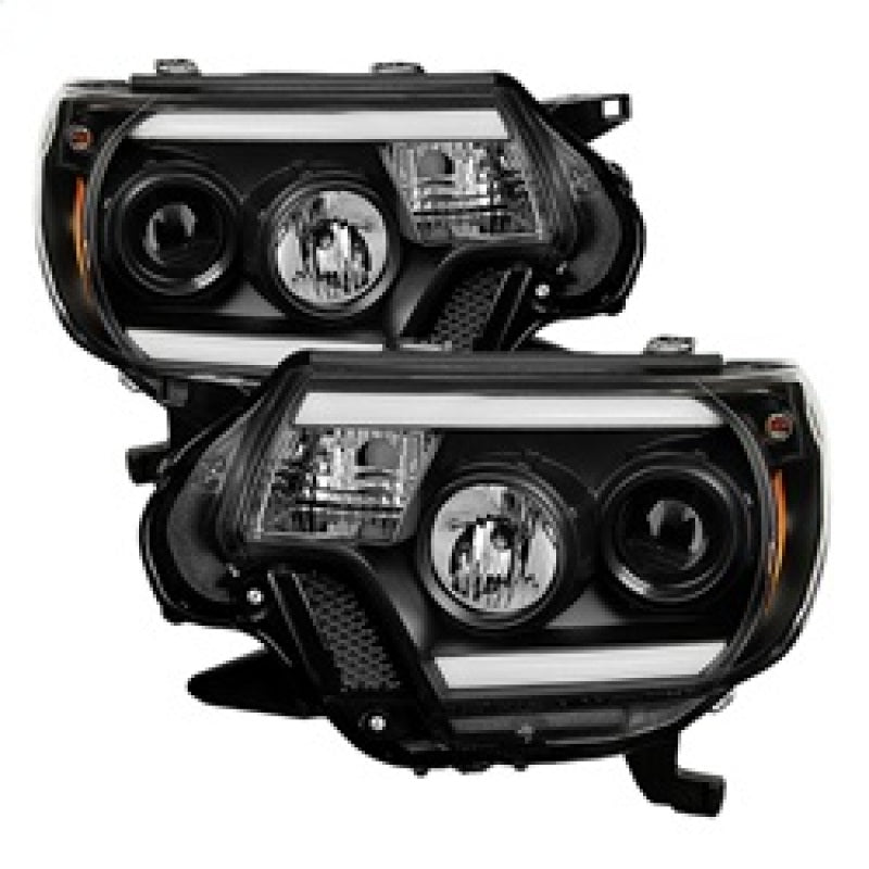 SPYDER 5081711 Spyder Toyota Tacoma 12-15 Projector Headlights Light Bar DRL Black PRO-YD-TT12-LBDRL-BK