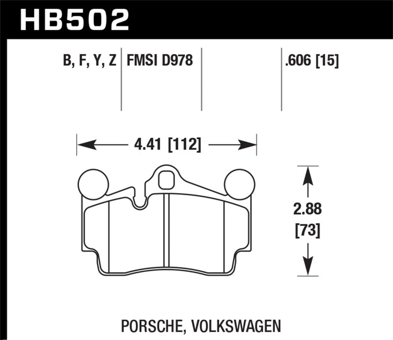 Hawk Performance HB502B.606 Hawk 2007-2014 Audi Q7 Premium HPS 5.0 Rear Brake Pads