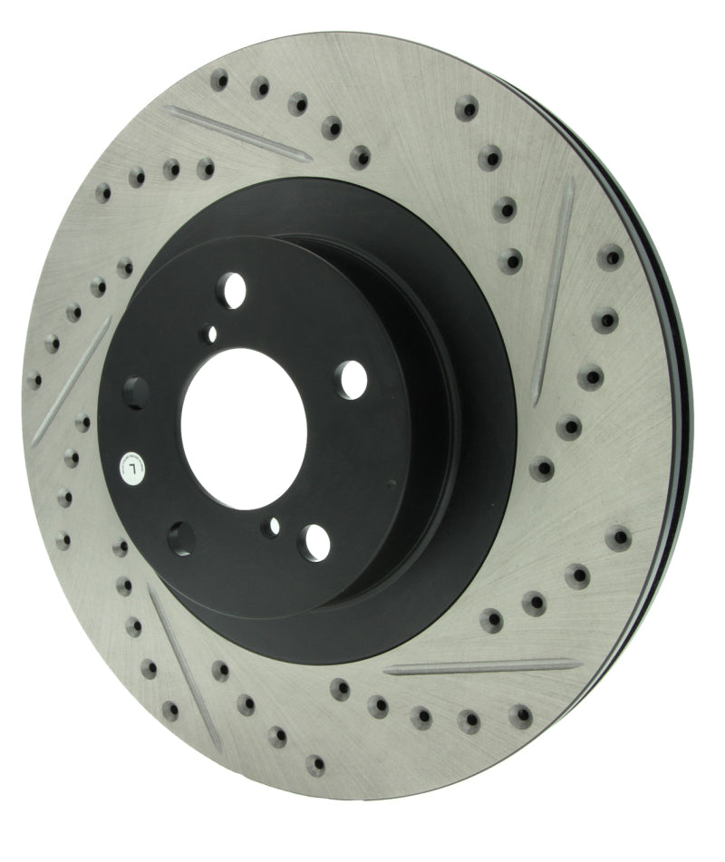 Stoptech 127.47018L StopTech 02-10 Subaru WRX Slotted & Drilled Left Front Rotor (exc. STi)