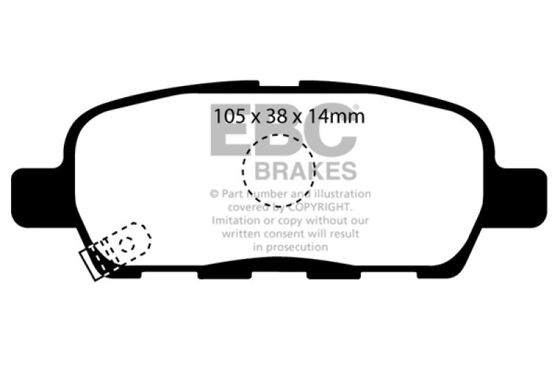 EBC DP41955R 08-13 Infiniti EX35 3.5 Yellowstuff Rear Brake Pads