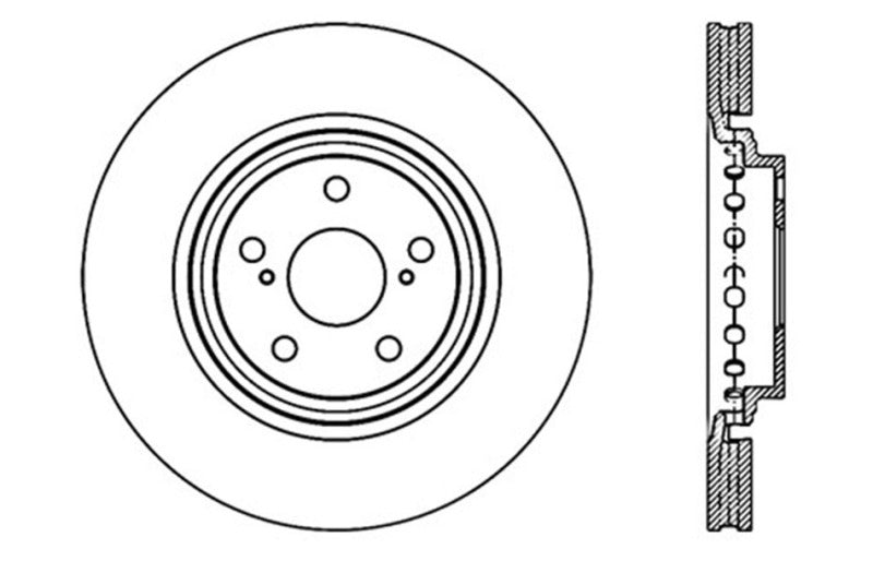 Stoptech 127.44158R StopTech Sport Drilled & Slotted Rotor - Front Right