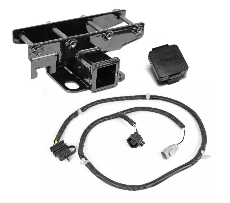 Rugged Ridge 11580.52 Receiver Hitch Kit Jeep Logo 07-18 Jeep Wrangler