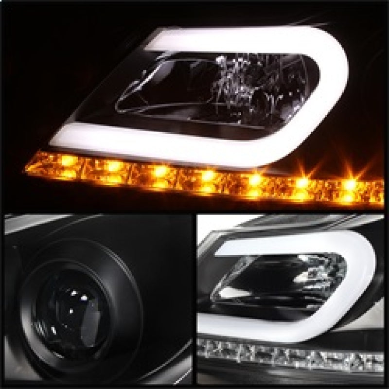 SPYDER 5074249 Spyder Mercedes Benz W204 C-CLASS 12-13 Projector Halogen Model- DRL Blk PRO-YD-MBW20412-DRL-BK
