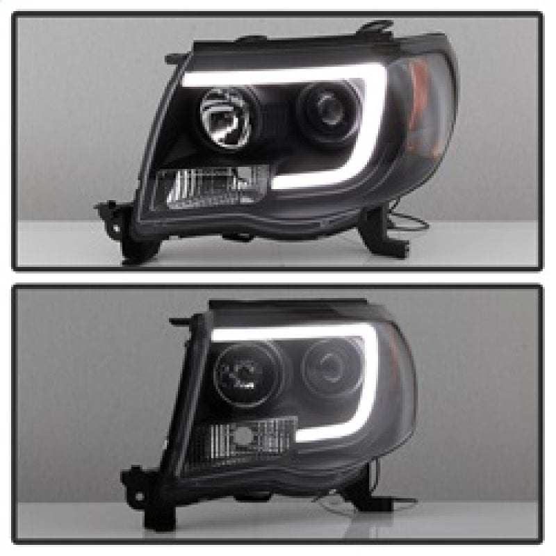 SPYDER 5084514 Spyder Toyota Tacoma 05-11 Projector Headlights - Light Bar DRL - Black PRO-YD-TT05V2-LB-BK