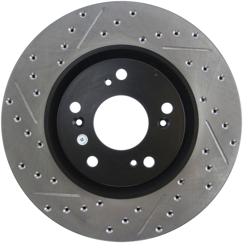 Stoptech 127.40057R StopTech 02-06 Acura RSX Type S / 06-09 Honda Civic Si Slotted & Drilled Right Front Rotor