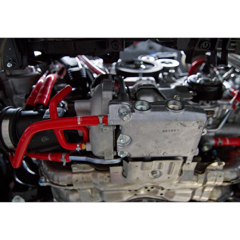 Mishimoto MMHOSE-WRX-15ANCRD 2015 Subaru WRX Red Silicone Radiator Coolant Ancillary Hoses Kit