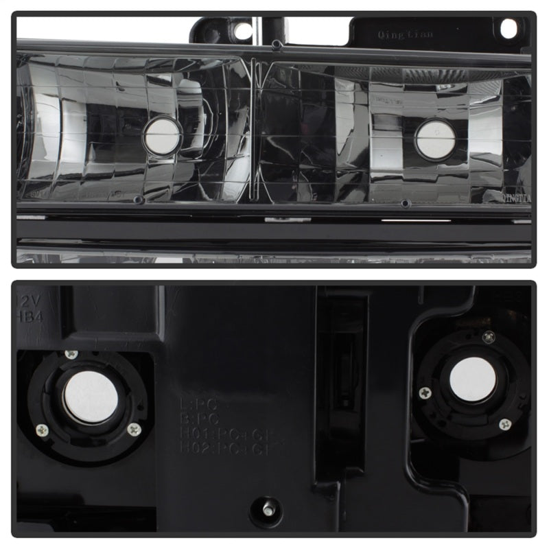 SPYDER 5072238 Xtune Chevy Suburban 94-98 Headlights w/ Corner & Parking Lights 8pcs Smoked HD-JH-CCK88-AM-SM-SET