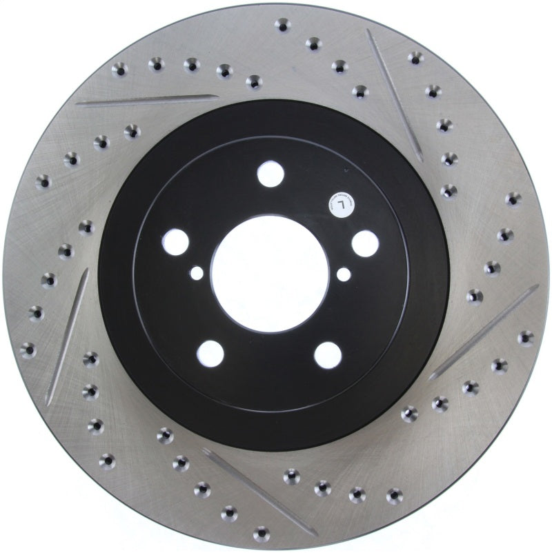 Stoptech 127.47018L StopTech 02-10 Subaru WRX Slotted & Drilled Left Front Rotor (exc. STi)
