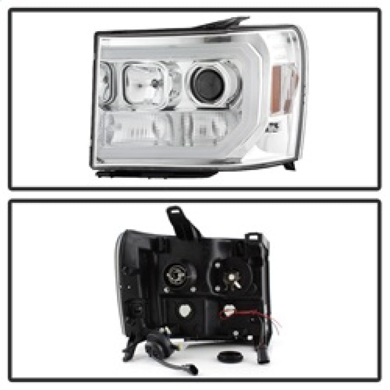 SPYDER 5083647 Spyder GMC Sierra 1500/2500/3500 07-13 V2 Projector Headlights - Chrome PRO-YD-GS07V2-LBDRL-C