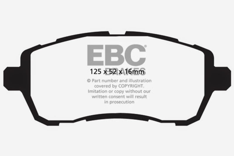 EBC DP42002R 10+ Ford Fiesta 1.6L (Excl ST) Yellowstuff Front Brake Pads