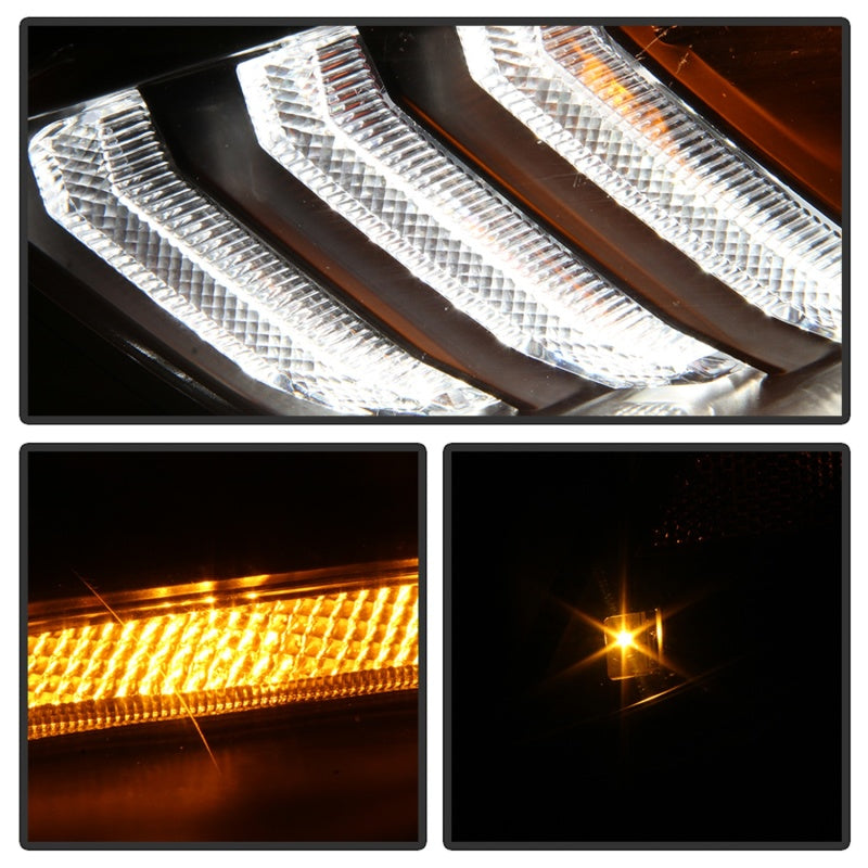 SPYDER 5086105 Spyder 15-18 Ford Focus Projector Headlights - Seq Turn Light Bar - Black PRO-YD-FF15-LBSEQ-BK