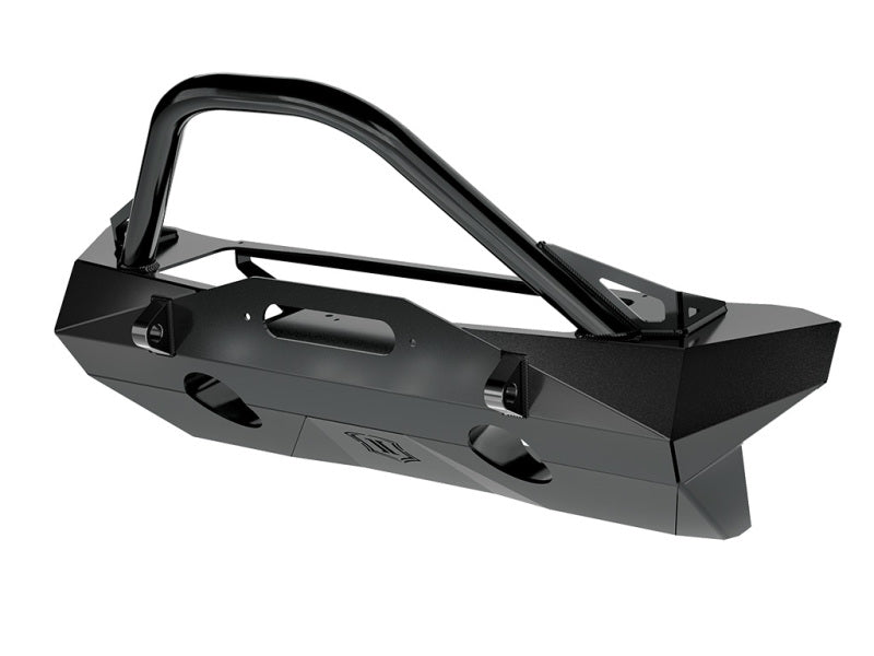 ICON 25244 2018+ Jeep Wrangler JL / 2020+ Jeep Gladiator JT Pro Recessed Impact Front Bumper w/Bar & Tabs