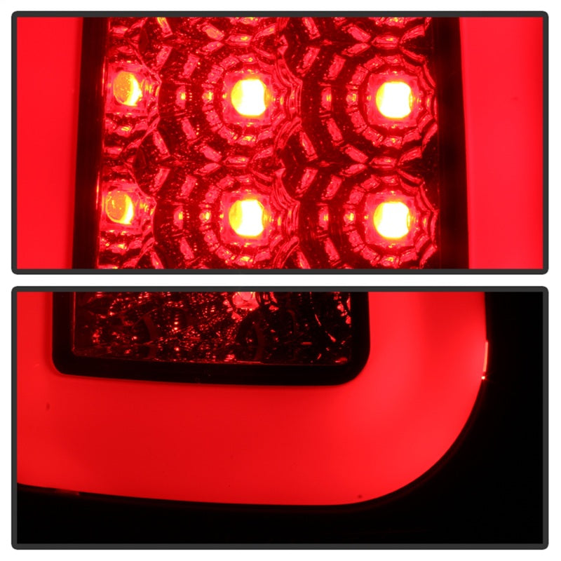 SPYDER 5084729 Spyder 08-16 Ford Super Duty F-250 V3 Light Bar LED Tail Lights - Blk Smoke ALT-YD-FS07V3-LBLED-BSM