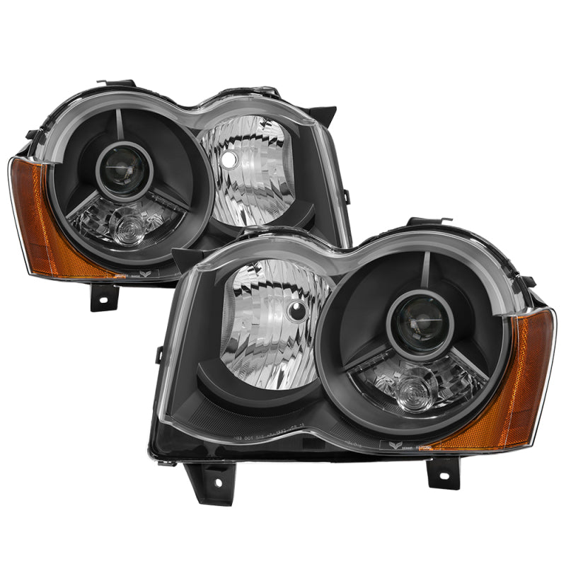 SPYDER 9036118 xTune Jeep Grand Cherokee 08-10 OEM Style Projector Headlights - Black PRO-JH-JGC08-AM-BK