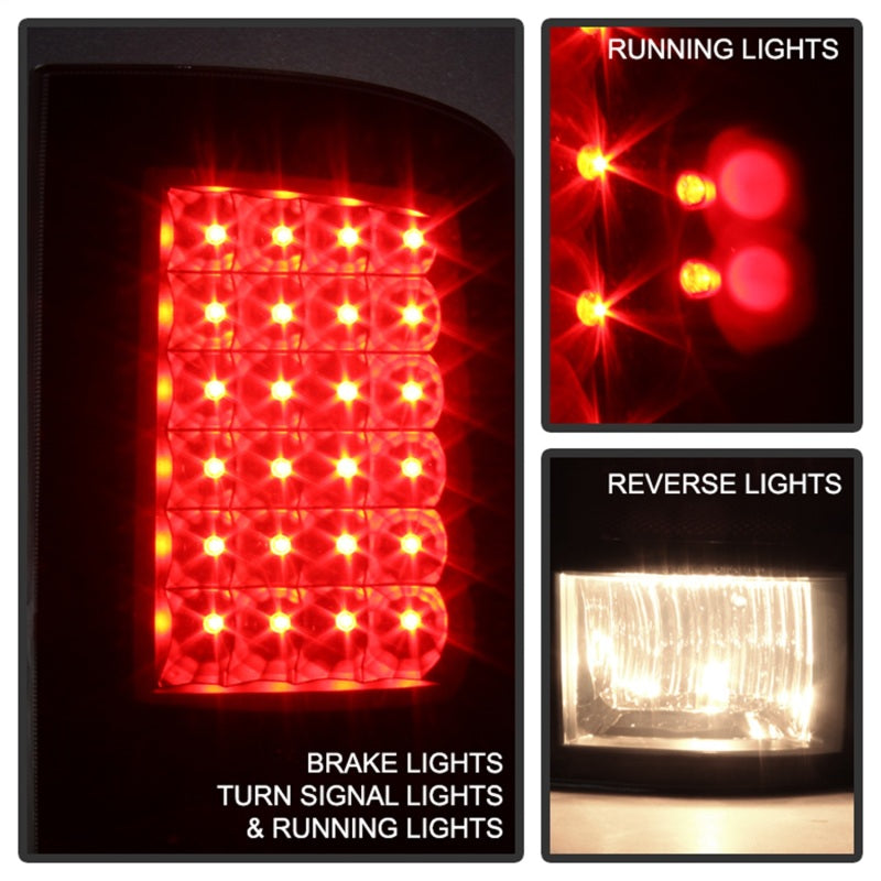 SPYDER 9025617 Xtune Dodge RAM 1500 09-14 LED Tail Lights Incandescent Model Only Black Smoke ALT-JH-DR09-LED-BKSM