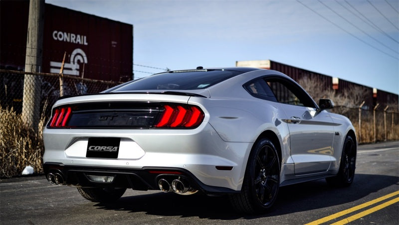 CORSA Performance 21001GNM Corsa 2018-2023 Ford Mustang GT Fastback 5.0L 3in Cat-Back System Dual Rear Exit w/ 4in GunmetalTips
