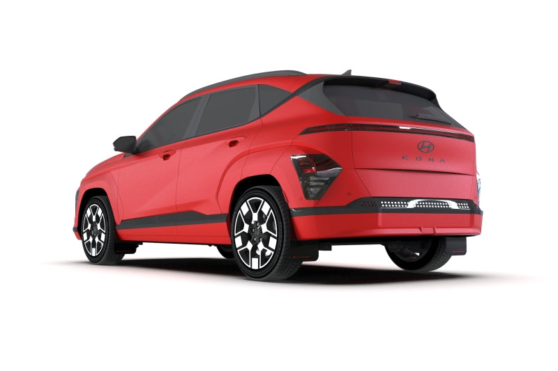 Rally Armor MF113-UR-BLK-MBK 2024 Hyundai Kona EV Black UR Mud Flap - Metallic Black Logo