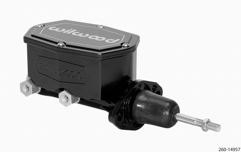 Wilwood 260-14957-BK Compact Tandem Master Cylinder - 7/8in Bore - w/Pushrod (Black)