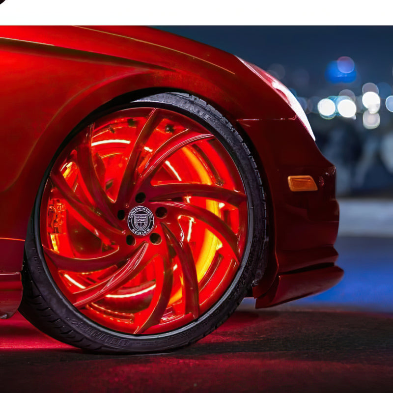 ORACLE Lighting 4228-003 Oracle LED Illuminated Wheel Rings - Double LED - Red SEE WARRANTY