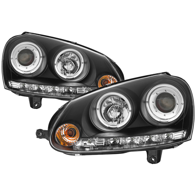 SPYDER 5012098 Spyder Volkswagen GTI 06-09/Jetta 06-09 Halogen Model Only - LED Halo DRL Black PRO-YD-VG06-HL-BK