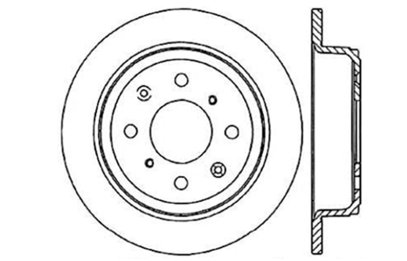 Stoptech 127.40017R StopTech 90-96 Acura Integra / 97-01 Integra (Exc. Type R) Slotted & Drilled Right Rear Rotor