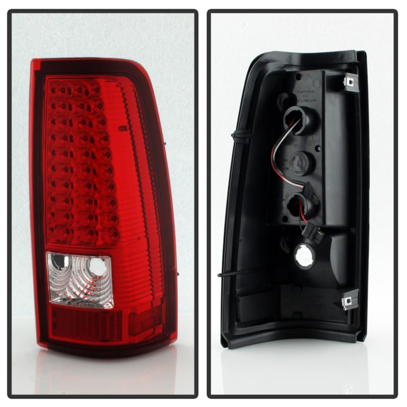 SPYDER 5008831 Xtune Chevy Silverado 1500/2500/3500 99-02 LED Tail Lights Red Clear ALT-ON-CS99-LED-RC