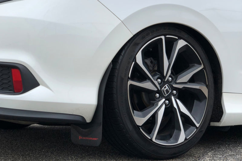 Rally Armor MF50-UR-BLK/DGRY 16-21 Honda Civic Si Coupe Black UR Mud Flap w/ Dark Grey Logo