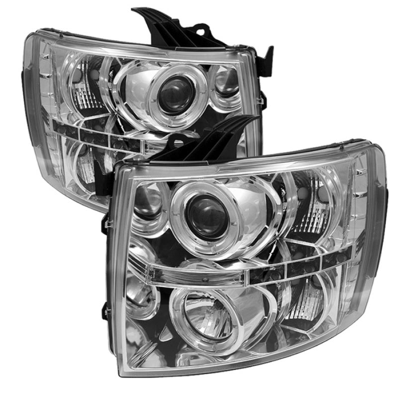 SPYDER 5009500 Spyder Chevy Silverado 1500 07-13 Projector Headlights LED Halo LED Chrm PRO-YD-CS07-HL-C