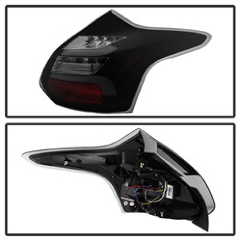 SPYDER 5085146 Spyder 12-14 Ford Focus 5DR LED Tail Lights - Black Smoke (ALT-YD-FF12-LED-BSM)