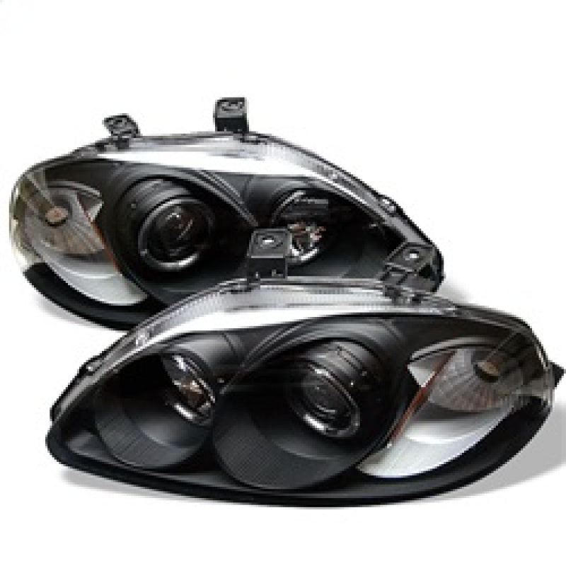 SPYDER 5010902 Spyder Honda Civic 96-98 Projector Headlights LED Halo Amber Reflctr Blk PRO-YD-HC96-AM-BK