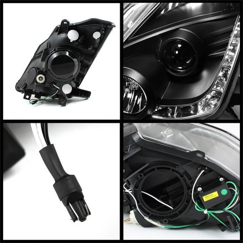 SPYDER 5064738 Spyder Nissan 350Z 03-05 Projector Headlights Halogen Model Only - DRL Black PRO-YD-N350Z02-DRL-BK