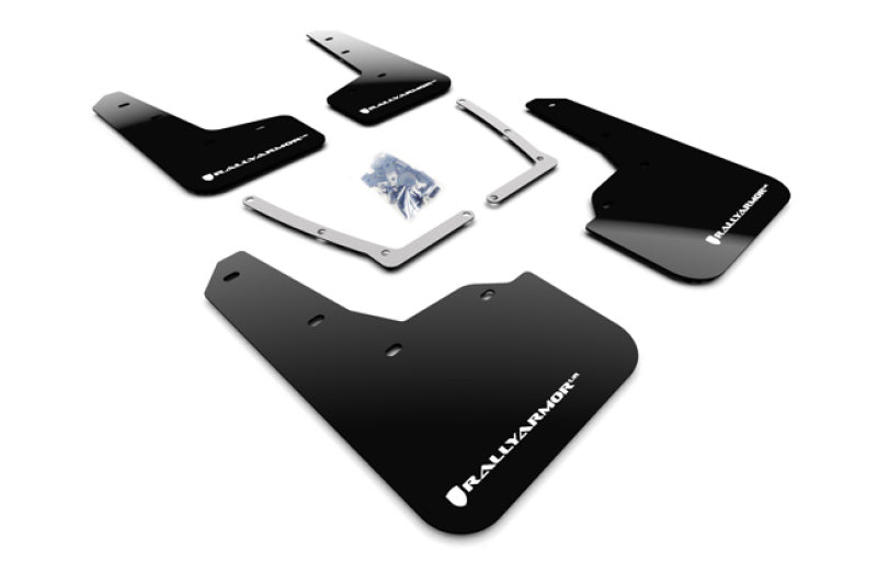 Rally Armor MF50-UR-BLK/WH 16-21 Honda Civic Si Coupe Black UR Mud Flap w/ White Logo