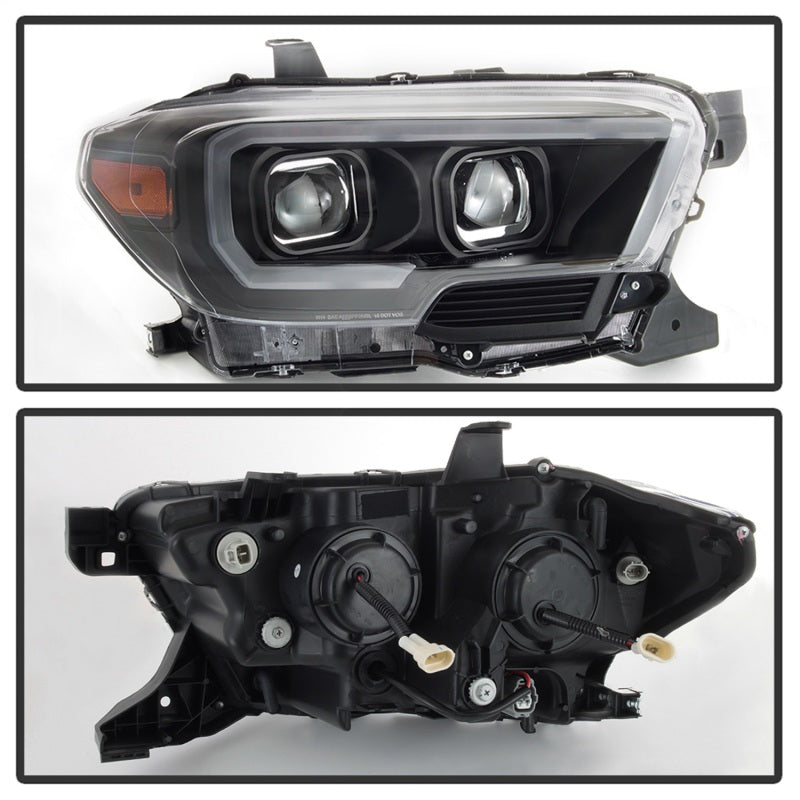 SPYDER 9039256 xTune Toyota Tacoma 16-18 DRL Light Bar Projector Headlights - Black PRO-JH-TTA16-LBDRL-BK