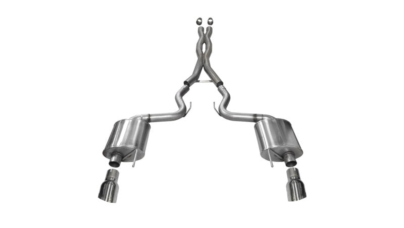 CORSA Performance 14332 Corsa 2015-2017 Ford Mustang GT 5.0 3in Cat Back Exhaust Polish Dual Tips (Sport)