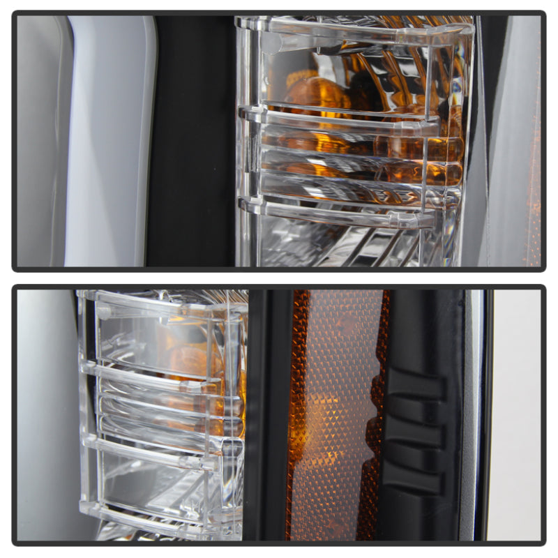 SPYDER 5079473 Spyder Chevy Silverado 1500 14-16 Projector Headlights Light Bar DRL Blk PRO-YD-CS14-LBDRL-BK