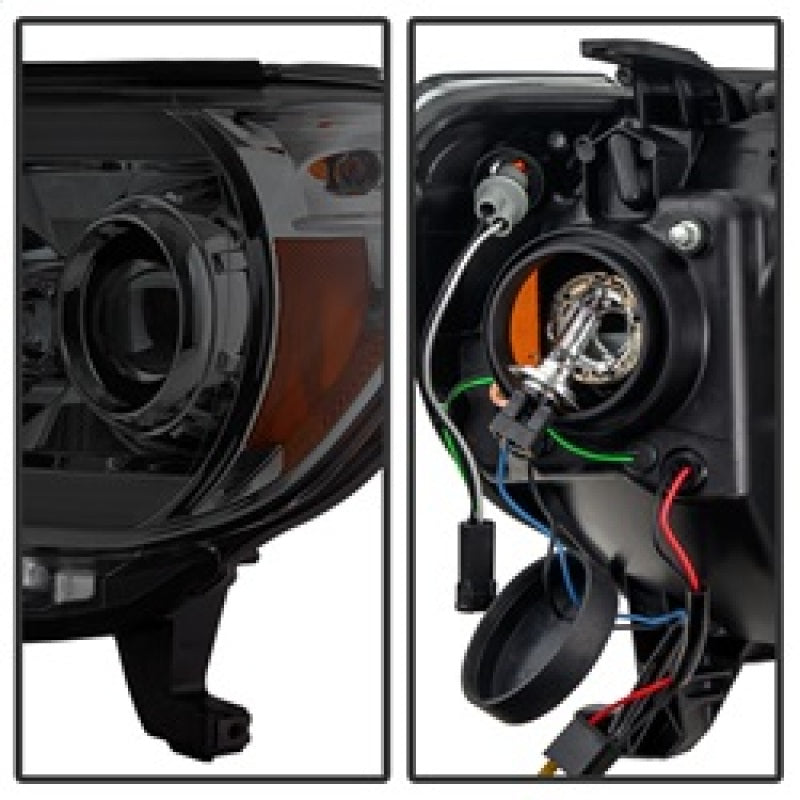 SPYDER 5081728 Spyder Toyota Tacoma 12-16 Projector Headlights Light Bar DRL Smoke PRO-YD-TT12-LBDRL-SM