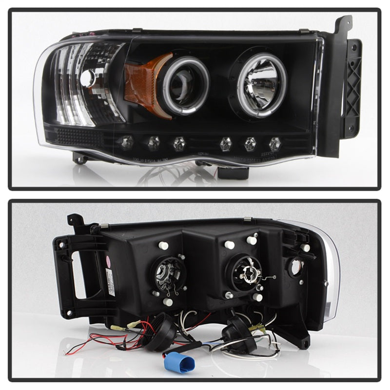 SPYDER 5009975 Spyder Dodge RAM 1500 02-05/RAM 2500 03-05 Projector Headlights LED Halo LED Blk PRO-YD-DR02-HL-BK