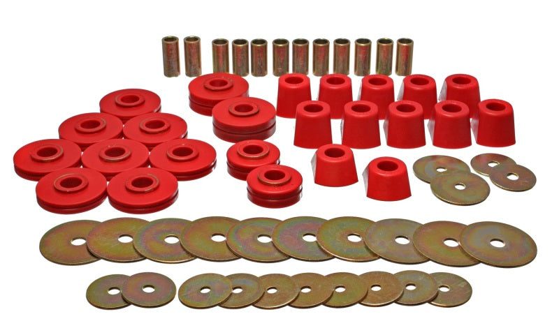 Energy Suspension 3.4110R 67-95 K5 Blazer / 67-70 Denali XL/Suburban/Yukon XL 4WD Red Body (Cab) Mount Set