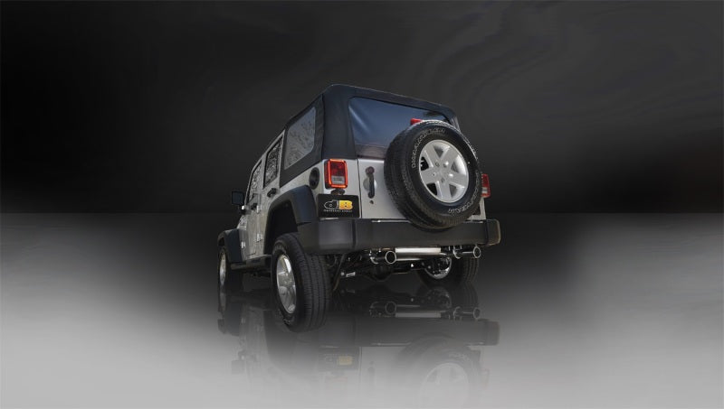 CORSA Performance 24412 Corsa 2007-2011 Jeep Wrangler 3.8L/12-14 Wrangler 3.6L Polished Sport Axle-Back Exhaust
