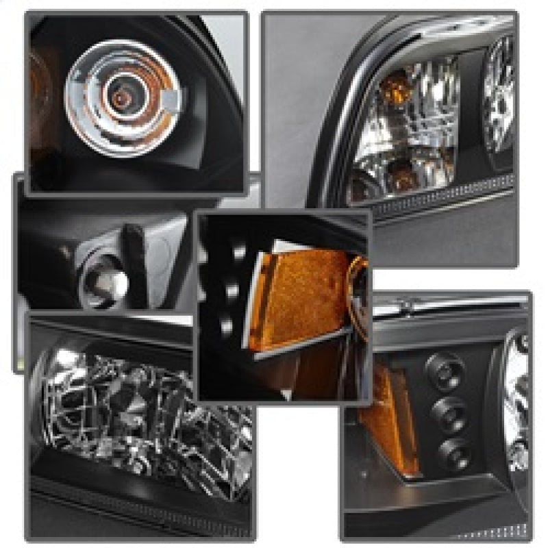 SPYDER 5012531 Spyder Ford Mustang 87-93 1PC LED (Replaceable LEDs)Crystal Headlights Black HD-YD-FM87-1PC-LED-BK
