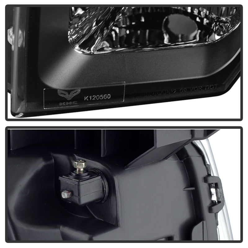 SPYDER 9032226 Xtune Ford F150 09-14 Projector Headlights Halogen Model Only LED Halo Black PRO-JH-FF15009-CFB-BK