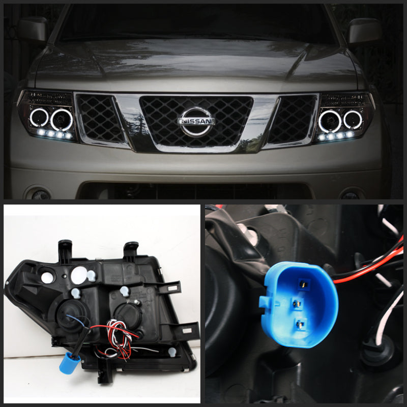 SPYDER 5011541 Spyder Nissan Frontier 05-08 Projector Headlights LED Halo LED Smke PRO-YD-NF05-HL-SM