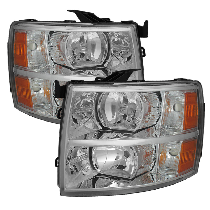 SPYDER 5076984 Xtune Chevy Silverado 07-13 Crystal Headlights Chrome HD-JH-CS07-AM-C