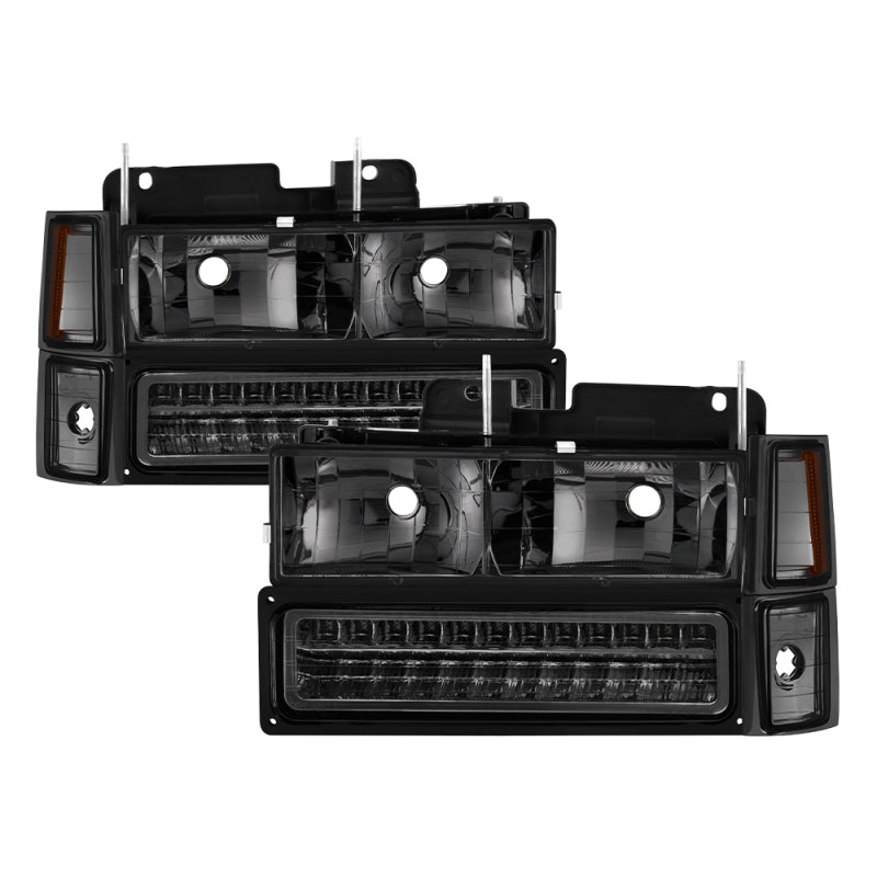 SPYDER 5069566 Xtune 92-94 Blazer Full Size Corner/LED Bumper Headlights Smoke HD-JH-CCK88-LED-AM-SM-SET