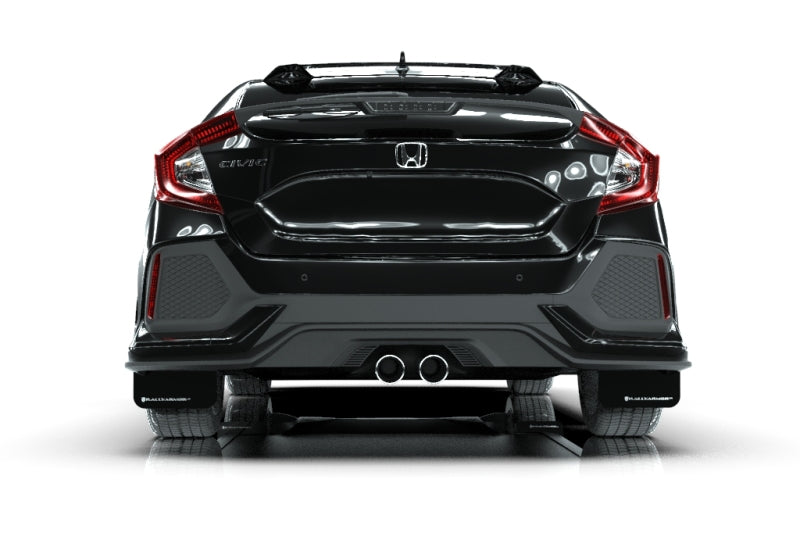 Rally Armor MF51-UR-BLK/WH 17-21 Honda Civic Sport & Touring (Hatch) Black UR Mud Flap w/ White Logo