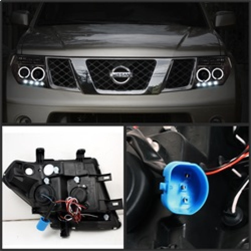SPYDER 5011541 Spyder Nissan Frontier 05-08 Projector Headlights LED Halo LED Smke PRO-YD-NF05-HL-SM