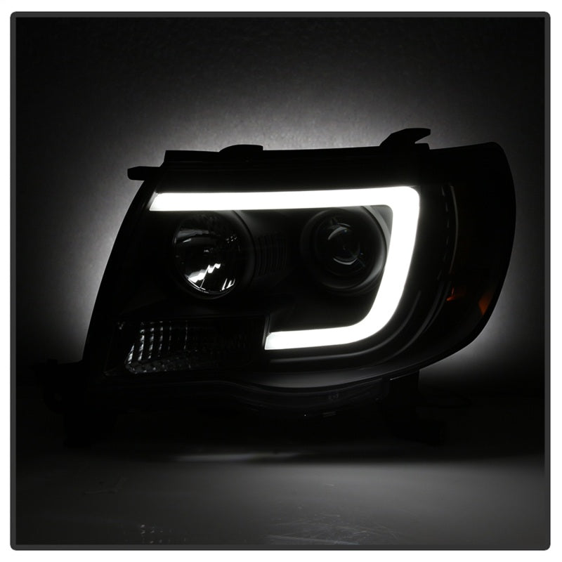SPYDER 5084514 Spyder Toyota Tacoma 05-11 Projector Headlights - Light Bar DRL - Black PRO-YD-TT05V2-LB-BK