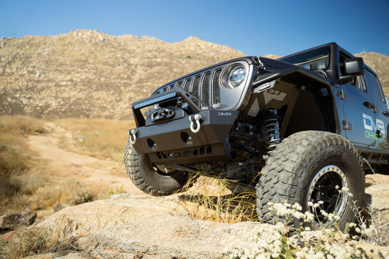 DV8 Offroad SPJL-02 18-23 Jeep Wrangler JL/JT Front Bumper Sway-Bar Disconnect Motor Skid Plate