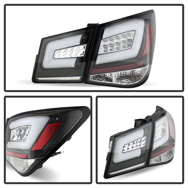 SPYDER 5076595 Spyder Chevy Cruze 2011-2014 Light Bar LED Tail Lights Black ALT-YD-CCRZ11-LBLED-BK