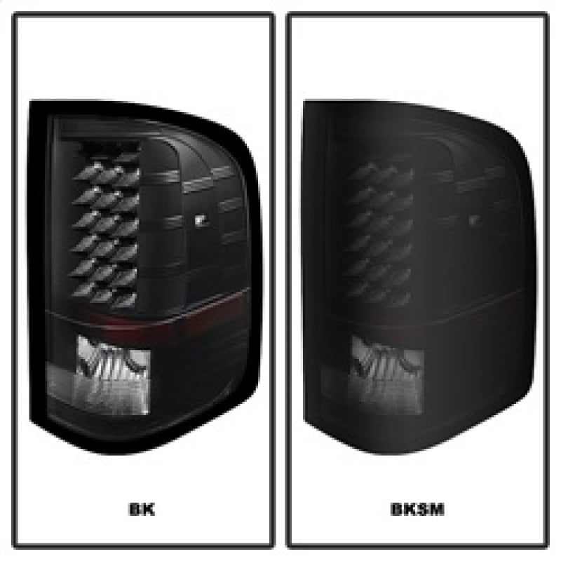 SPYDER 5077493 Xtune Chevy Silverado 07-13 LED Tail Lights Black Smoke ALT-JH-CS07-LED-BKSM